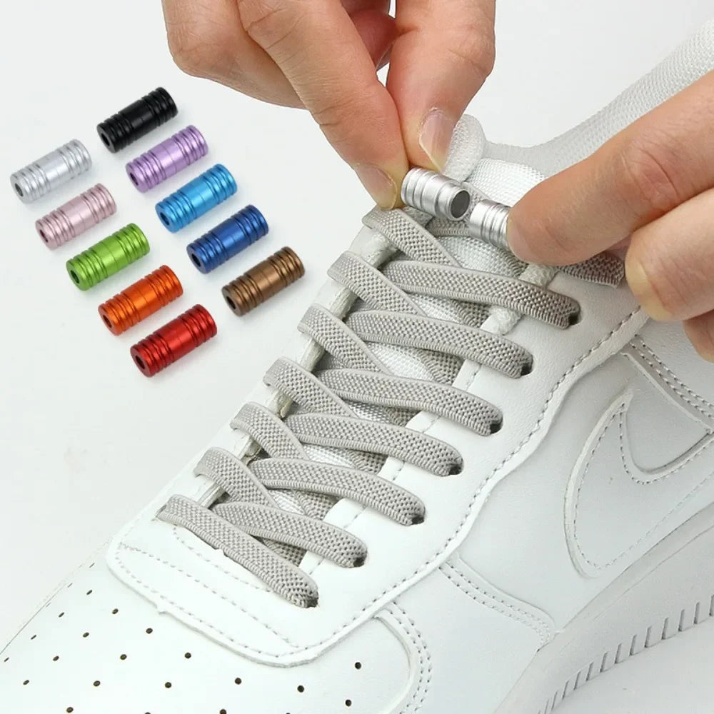 Elastic Tieless Shoelaces | No-Tie Laces for Adults and Kids | Lace less Footwear with Metal Lock