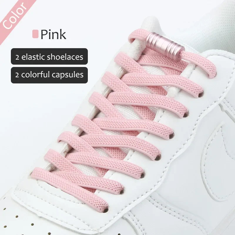 Elastic Tieless Shoelaces | No-Tie Laces for Adults and Kids | Lace less Footwear with Metal Lock