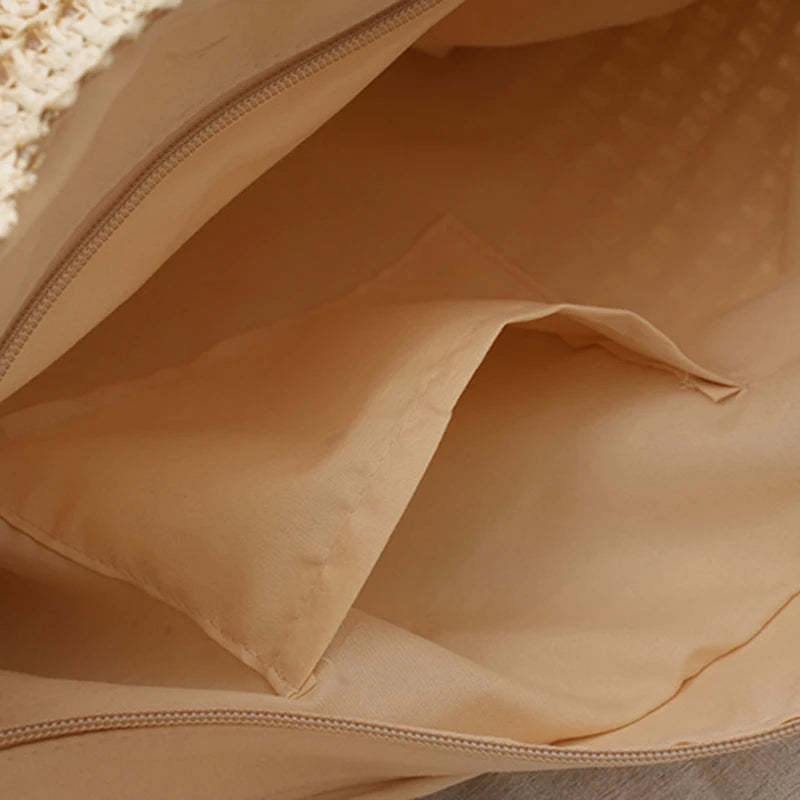Spring And Summer Popular New Large Capacity Straw Woven Bag | Holiday Beach Bag | Women Versatile INS Handmade Shoulder Bag Tote