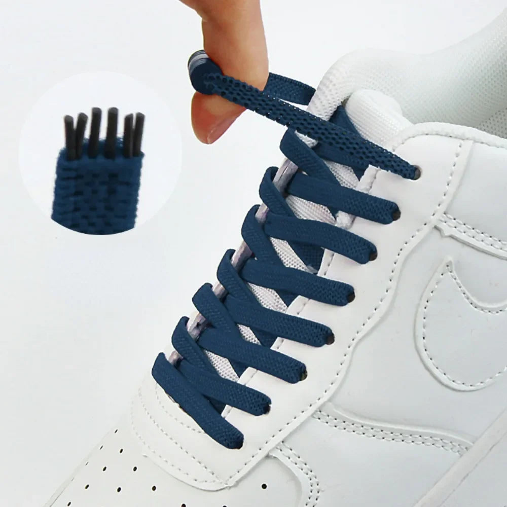 Elastic Tieless Shoelaces | No-Tie Laces for Adults and Kids | Lace less Footwear with Metal Lock
