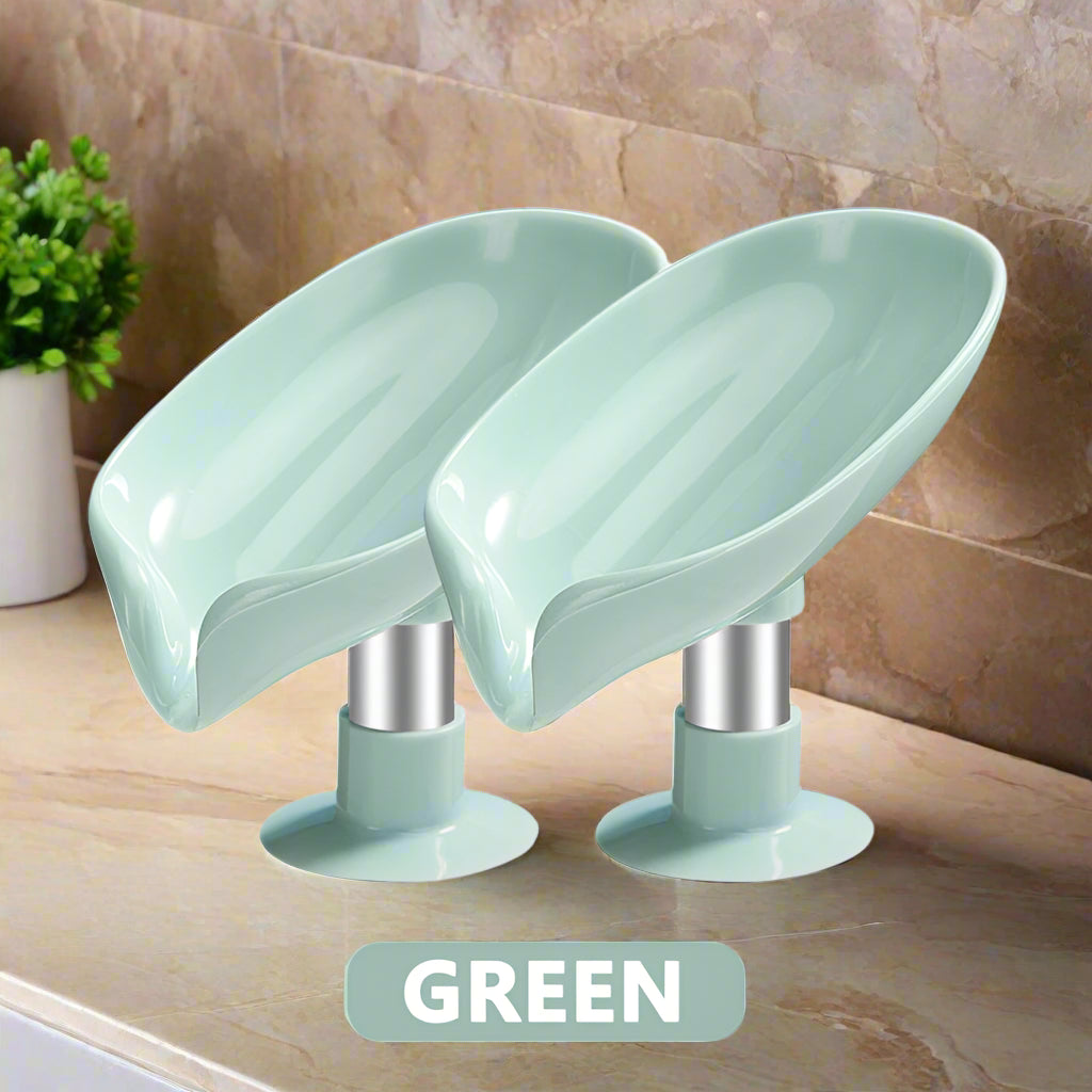 Lotus Leaf Soap Dish | Soap Holder Drain | Water Soap Dish | Leaf Shape Soap Box | Shower Soap Drainer Suction Cup | Soap Container Modern Bathroom Accessories