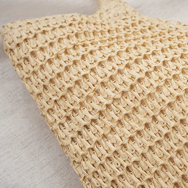 Spring And Summer Popular New Large Capacity Straw Woven Bag | Holiday Beach Bag | Women Versatile INS Handmade Shoulder Bag Tote