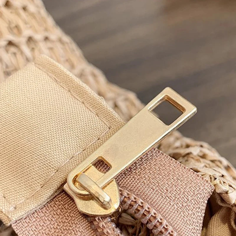 Spring And Summer Popular New Large Capacity Straw Woven Bag | Holiday Beach Bag | Women Versatile INS Handmade Shoulder Bag Tote