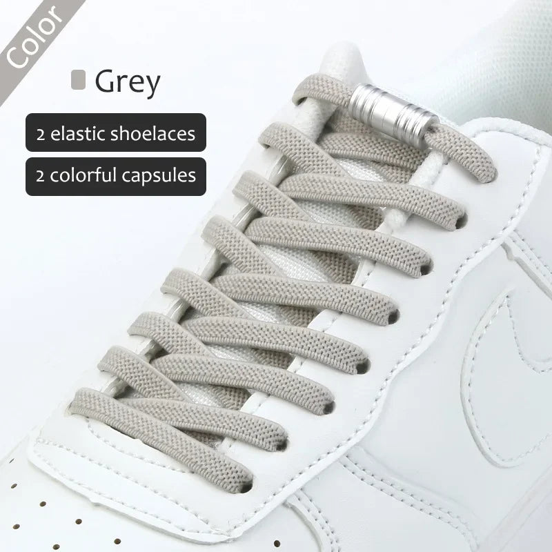 Elastic Tieless Shoelaces | No-Tie Laces for Adults and Kids | Lace less Footwear with Metal Lock