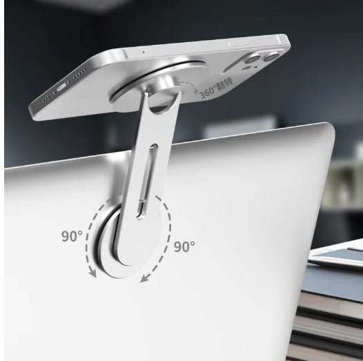 Swivel Phone Laptop Mount | Slim Magnetic Phone Holder Swivels 180° for Laptops and Monitors | Adjustable Magnetic Phone Holder