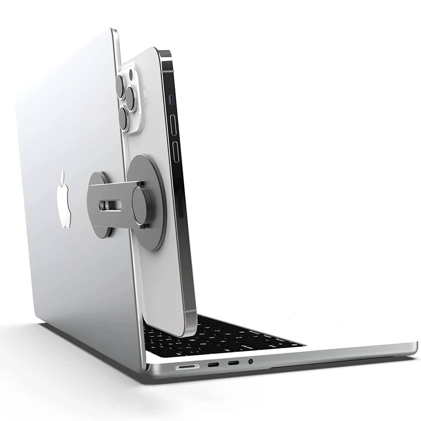 Swivel Phone Laptop Mount | Slim Magnetic Phone Holder Swivels 180° for Laptops and Monitors | Adjustable Magnetic Phone Holder