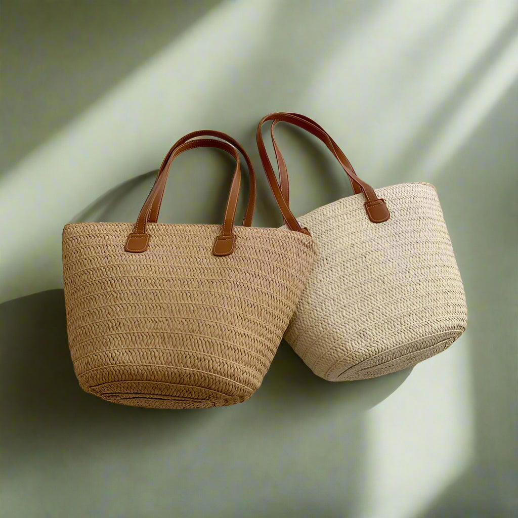 Women Braided Basket Clutches | Top-handle Bag Large Straw Portable Shoulder Bag | Summer Beach Party Purses Shopper Satchel Female