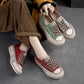 Red Genuine Leather Women Shoes Sneakers Lace-up Sewing Flat Handmade Leisure Comfortable Ladies Shoes