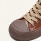 Retro Brown Lace-up Flat Platform Shoes Genuine Leather Thick Soled Round Toe Casual Women's Shoes