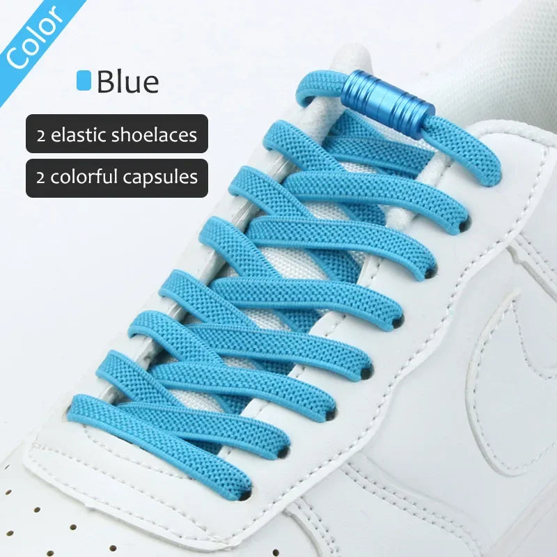 Elastic Tieless Shoelaces | No-Tie Laces for Adults and Kids |  Lace less Footwear with Metal Lock