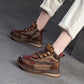 Genuine Leather Women Boots | Lady Platform Wedge Plush | Warm Causal Autumn Winter Fashion | Thick Bottom Sneakers Shoes