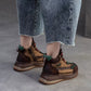 Genuine Leather Women Boots | Lady Platform Wedge Plush | Warm Causal Autumn Winter Fashion | Thick Bottom Sneakers Shoes