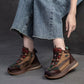 Genuine Leather Women Boots | Lady Platform Wedge Plush | Warm Causal Autumn Winter Fashion | Thick Bottom Sneakers Shoes