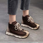 Genuine Leather Sneakers| Women Shoes Lace-up | Platform Flat Handmade Leisure Comfortable Ladies Shoes