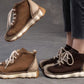 Genuine Leather Sneakers| Women Shoes Lace-up | Platform Flat Handmade Leisure Comfortable Ladies Shoes