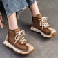 Genuine Leather Sneakers| Women Shoes Lace-up | Platform Flat Handmade Leisure Comfortable Ladies Shoes