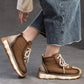 Genuine Leather Sneakers| Women Shoes Lace-up | Platform Flat Handmade Leisure Comfortable Ladies Shoes