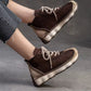 Genuine Leather Sneakers| Women Shoes Lace-up | Platform Flat Handmade Leisure Comfortable Ladies Shoes