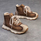 Genuine Leather Sneakers| Women Shoes Lace-up | Platform Flat Handmade Leisure Comfortable Ladies Shoes