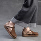 New Genuine Leather Sandals | Round Toe Hollow Retro Style Women's Shoes