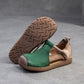 New Genuine Leather Sandals | Round Toe Hollow Retro Style Women's Shoes