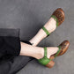 Women Sandals | Genuine Leather Thick Heels Sandals | Retro Style Round Toe Casual High Heel Doll Shoes