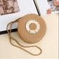Round Crossbody Shoulder Bag | Women Woven Beach Bag for Ladies | Rattan Handmade Knitted Small Straw Purse and Handbag