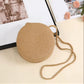 Round Crossbody Shoulder Bag | Women Woven Beach Bag for Ladies | Rattan Handmade Knitted Small Straw Purse and Handbag