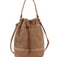 Woven Straw Bag Ladies Bucket Crossbody Bag | Summer Beach Bag Retro Travel Shoulder Bags | Small Travel Purse and Handbag For Women |
