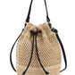 Woven Straw Bag Ladies Bucket Crossbody Bag | Summer Beach Bag Retro Travel Shoulder Bags | Small Travel Purse and Handbag For Women |