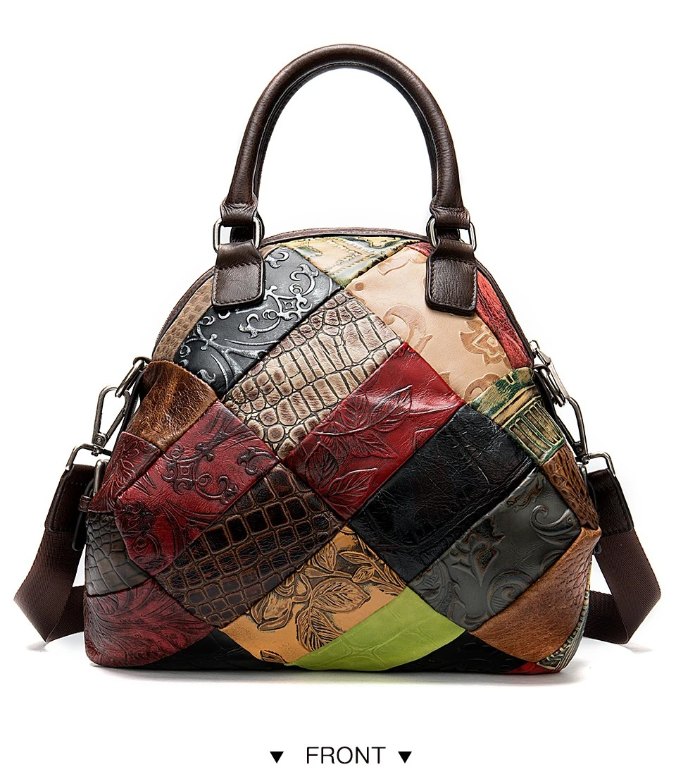 Women's Shoulder Bag Genuine Leather Bags Fashion Patchwork Designer Bag Female Messenger Shoulder Bags for Women